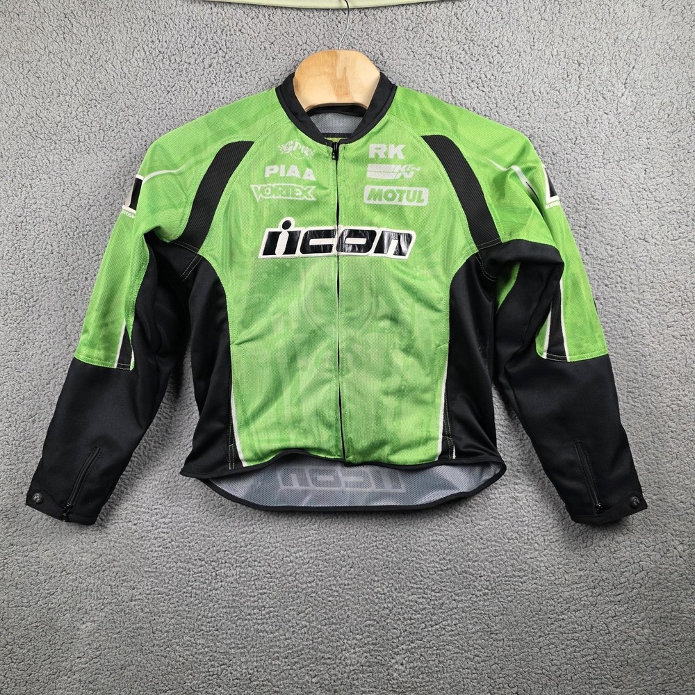 Icon Jacket Mens Small Green Hooligan 2 Threshold Textile Mesh Motorcycle Riding